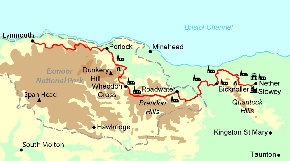 Coleridge Way map
